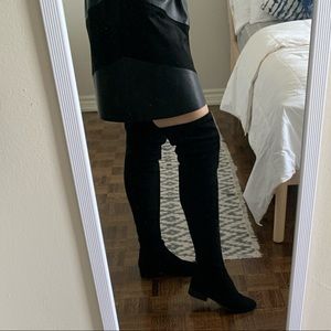 Like new black Aldo suede over the knee boots